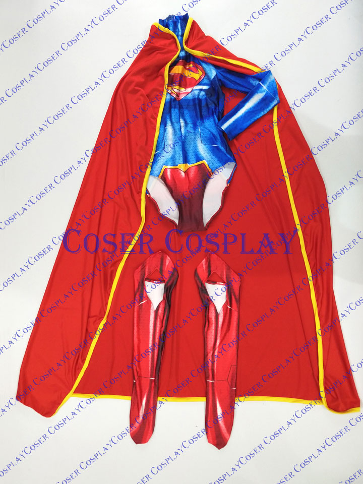 2019 New 52 Supergirl Cosplay Costume With Cape Halloween 0806